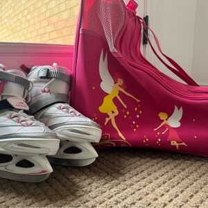 Girls Lake Placid Girls ADJUSTABLE Size Ice Skates WITH BAG - Sz 11-2